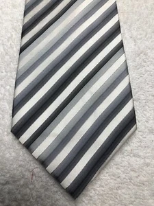 ALFANI MENS TIE GRAY WITH WHITE STRIPED 3.75 X 60 - Picture 1 of 4