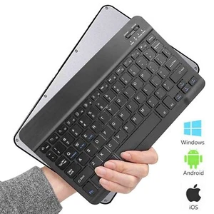 Wireless Bluetooth Tastatur kabellos Keyboard für PC Handy Tablet QWERTY Layout - Afbeelding 1 van 8