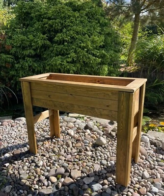 RUDDINGS WOOD High Raised Planters On Legs Vegetable Herb Box Garden Patio Trough 80 cm Long
