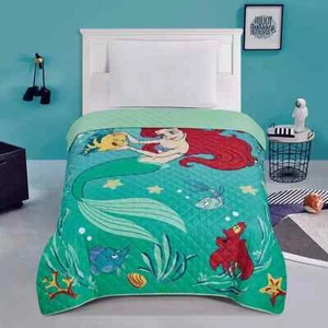 Ariel The Little Mermaid Sunkissed Twin Size Quilted Bedspread by Disney 55 x 75 - Picture 1 of 3