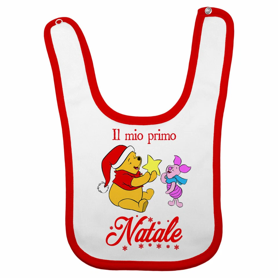 Bavaglino neonato personalizzabile con nome winnie the pooh il mio primo natale - Immagine 1 di 1