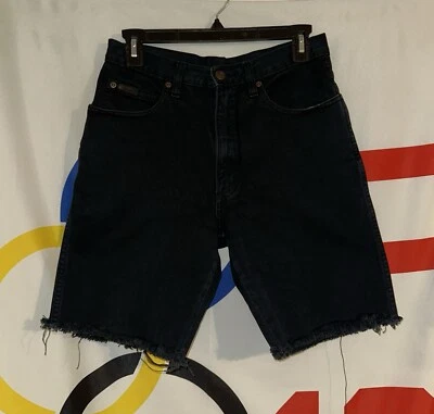Pantalones Cortos de Denim Vintage Wrangler Corte Para Mujer 30-32 Negros Vaquera Western Años 90 Foto 1 de 4