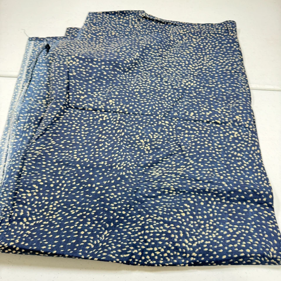 folha plana vintage Burlington completa pontos azuis duplos anne klein mistura sem ferro - Imagem 1 de 4