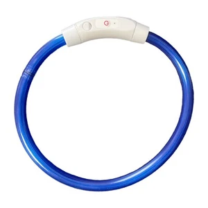 LED Dog Collar (Blue) USB Rechargeable Light Up Dog Collars Night Safety - Picture 1 of 2