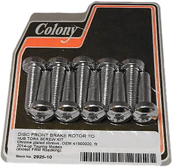 COLONY MACHINE 2018 FLHR Road King Harley Davidson BRAKE ROTOR HARDWARE TORX SCR - Image 1 of 1