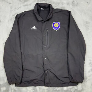 Orlando City Jacket Large Gray Adidas Warm Up Button MLS Soccer Outdoor