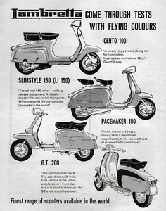 Lambretta 150 1964 marcapasos LI150 Cento GT200 scooter anuncio impreso original - Imagen 1 de 1