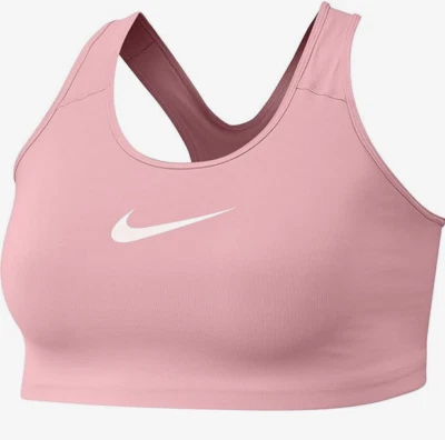 NEW Nike [2X] Women's Yoga/Gym Plus Size Swoosh Sports Bra-Laser Pink BQ0973-631 - Image 1 of 2