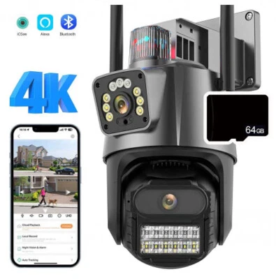 Zoom 8MP 4X 4K WiFi IP Cámara Exterior Doble Lente CCTV Seguridad para el Hogar PTZ IR Cámara U Foto 1 de 4