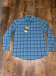Wrangler Advanced Comfort Plaid Button Up Long Sleeve Shirt Men’s Size Large - Picture 1 of 9