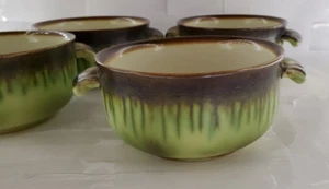 4 Mancioli Rusticana Italy Italian Pottery Green Brown Soup Cereal Bowls 314 - Picture 1 of 24