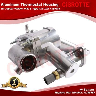 AJ89485Aluminum Thermostat Housing with gasket for Jaguar Vanden Plas S-Type XJ8 - Image 1 of 4