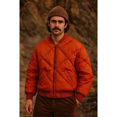 Chaqueta Bomber Puffer Acolchada Ralph Lauren De Colección Para Hombre Naranja Mediana Grande Foto 1 de 4