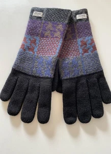 ROECKL Strickhandschuhe Gr. 7,5 Patchwork 100 % Merinowolle Handschuhe schwarz - Bild 1 von 6
