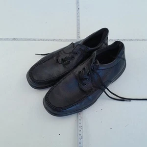 HOTTER Stich Shoes 10 Black Leather Comfort Concept Mens Lace Up Arch Support - Picture 1 of 12