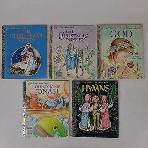 Little Golden Books Lot of 5 Christian Themed Bible Christmas Jonah Hymns God - Imagen 1 de 7