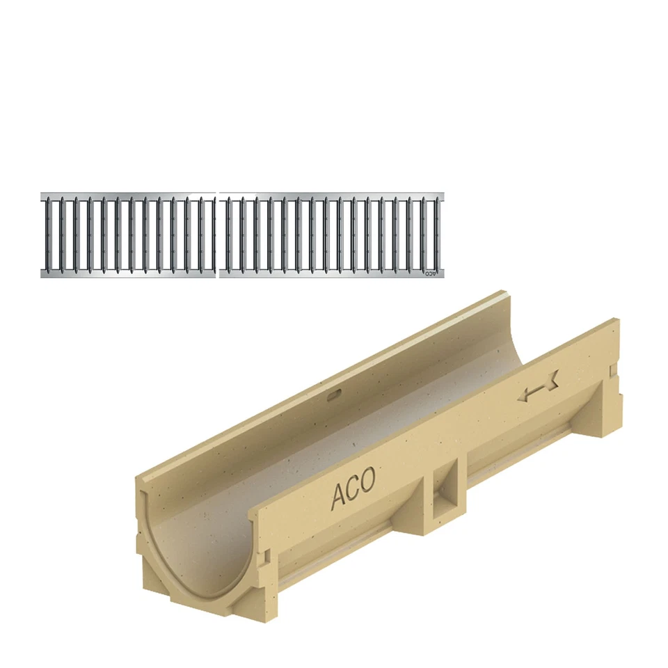 ACO Self® Entwässerung Rinne Stegrost Rinnenkörper m. Stegrost Stahl vz. 0,5 m - Bild 1 von 1