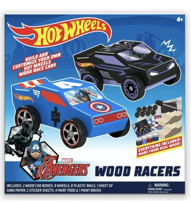 Hot Wheels Tara Toy 2pk Wood Racer  Black Panther / Capt America (58787) - Image 1 of 4