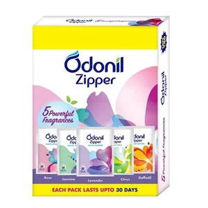 Odonil Zipper Air Freshener Bathroom Toilet Car Assorted Pack of 5 Free Shipp - Picture 1 of 4