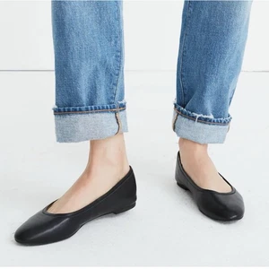 Madewell The Reid Ballet Plano en Cuero Negro 7.5 Negocios Informal Clásico - Imagen 1 de 10