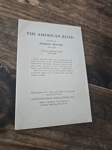 The American Road Herbert Hoover 11932-1938 Charles Scribner's Sons SC Vintage - Bild 1 von 8