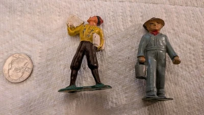 Par de figuras vintage de metal fundido Barclay de 2 1/2" Foto 1 de 4