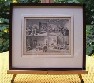 Chodowiecki, D./Schluen, J.D.- cuatro escenas interiores en una hoja-1770/8 - Imagen 1 de 1