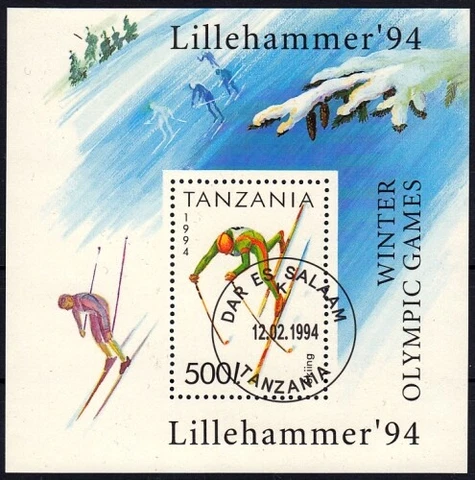 Tanzania Block 239 (1712), Stamped / o / Olympic Games Lillehammer Sport Cover