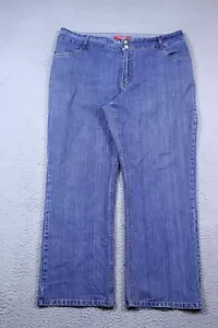 Bill Blass Jeans Womens 20W Blue High Rise Straight Mid Wash Stretch Denim 40x30 - Picture 1 of 11