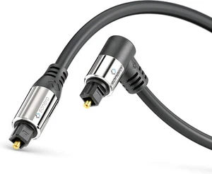 1,5m Premium optisches Toslink vergoldete abgewinkelte 90° Stecker 360° drehbar - Bild 1 von 6