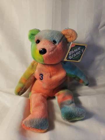 Vintage 1998 MLB Salvinos Bamm Beano's 9" Beanie Bear Alex Rodriguez #3 Mariners Cover