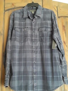 Decree Mens Indigo Wash Long Sleeve Button Down Shirt Large NWT - Picture 1 of 13