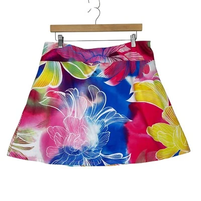T by Talbots Skort 14W-16W Floral Athletic Tennis Stretch Skirt Shorts Pockets - Image 1 of 4