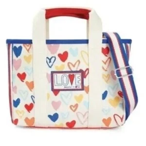 Brighton Red, White & You Canvas Heart Print Tote MSRP $228 - Picture 1 of 8