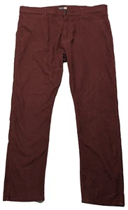 DOCKERS Men 40 (Actual 42X30) Slim Fit Burgundy Stretch Corduroy Pants - Picture 1 of 20