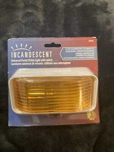 Casa rodante accesorio de luz LED de 12 V luz utilitaria exterior porche con interruptor transparente/lente ámbar - Imagen 1 de 3