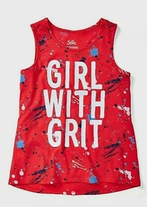 Justice Girls Tank Size 8 Girl With Grit Graphic Tank Top Shirt NWT - Picture 1 of 3