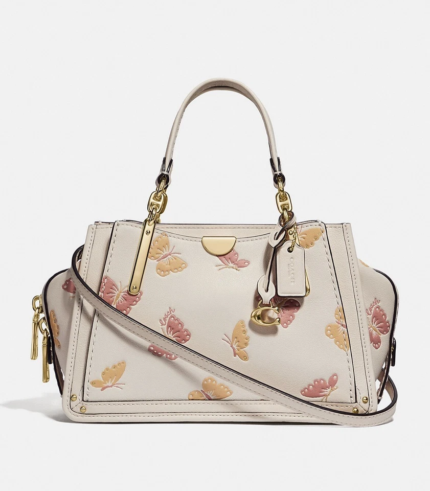 NWT Coach Dreamer 21 Handbag with butterfly motif Print 69627 Gold/Chalk - Image 1 of 4