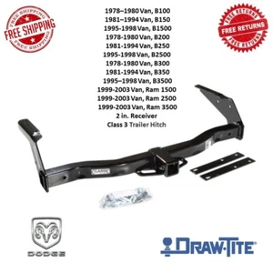 Draw-Tite 75140 Trailer Hitch Class III, Black, 2" Receiver Fits 78-03 Dodge Van - Picture 1 of 9