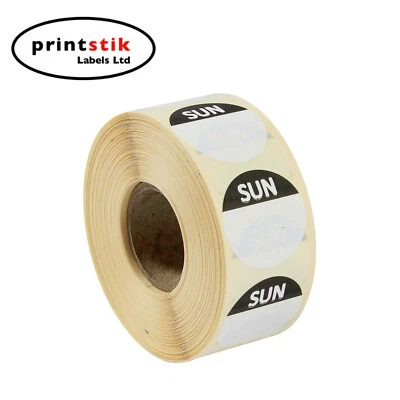 Day Dot Lebensmittelhygiene-/Priorisierungsetiketten - Sonntag 1 Packung mit 1.000 Etiketten