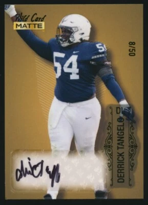 DERRICK TANGELO 2022 Wild Card Matte GOLD GREEN AUTO RC 8/50 FALCONS - Image 1 of 2