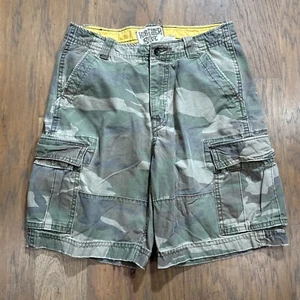 Vintage Hollister Shorts Mens 33 Woodland Camo Cargo Pockets Skater Surf Board - Picture 1 of 13