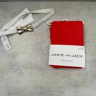 Janie and Jack Tights and Headband Set Girls Size 4 to 5 - Image 1 of 3