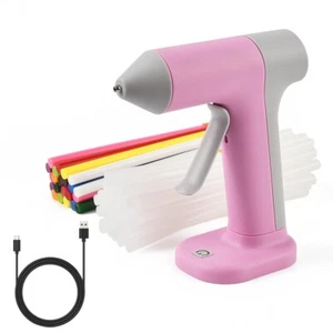 Pink Cordless Hot Melt Glue Gun,fast Preheating Glue Gun For Diy,52xglue Sticks - Picture 1 of 12