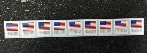 2023USA #5789 Forever US Flag Freedom PNC Plate (#B111) Coil Strip 9 BCA SPACES Cover