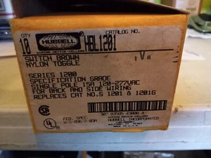 HBL1201 Hubbell NEU im Karton Kippschalter HBL 1201 - 10 STÜCK - KOSTENLOSER VERSAND! - Bild 1 von 2