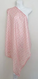 Vintage Elaine Gold For Collection XIIX Seidentuch 31" Quadratmeter Rosa Weiß Geometrisch - Bild 1 von 6