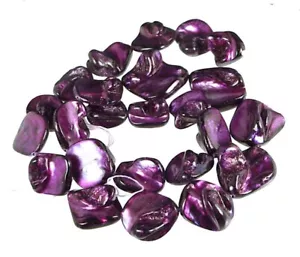 14mm - 18mm Purple Mother of Pearl Shell Nugget Beads full strand - Picture 1 of 3
