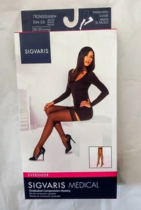 SIGVARIS MEDICAL COMPRESSION HOSIERY THIGH HIGH * 20-30 MM 782N MOCHA * SS * NEW - Picture 1 of 2