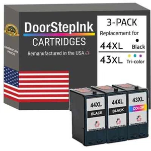 DoorStepInk Compatible Ink Cartridge for Lexmark 43XL 44XL 2BK CLR-USA - Picture 1 of 5